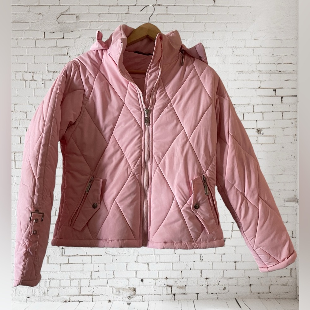 Banana Limon Pink Quilted Puffer Insulated Jacket